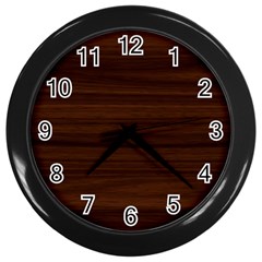 Dark Brown Wood Texture, Cherry Wood Texture, Wooden Wall Clock (black) by nateshop