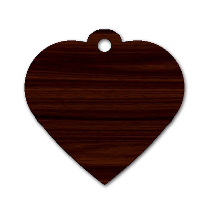 Dark Brown Wood Texture, Cherry Wood Texture, Wooden Dog Tag Heart (Two Sides)