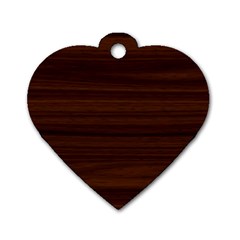 Dark Brown Wood Texture, Cherry Wood Texture, Wooden Dog Tag Heart (two Sides) by nateshop