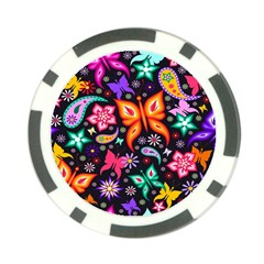 Floral Butterflies Poker Chip Card Guard