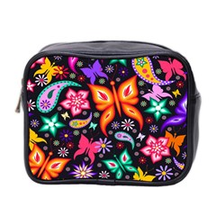 Floral Butterflies Mini Toiletries Bag (two Sides) by nateshop