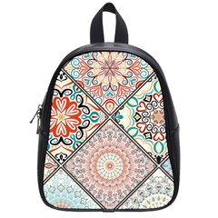 Flowers Pattern, Abstract, Art, Colorful School Bag (small) by nateshop