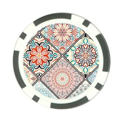 Flowers Pattern, Abstract, Art, Colorful Poker Chip Card Guard (10 Pack) by nateshop