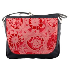 Mazipoodles Love Flowers - Just Red Messenger Bag by Mazipoodles