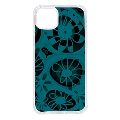 Mazipoodles Love Flowers - Just Dark Teal Iphone 14 Plus Tpu Uv Print Case by Mazipoodles