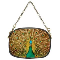 Peacock Feather Bird Peafowl Chain Purse (two Sides)