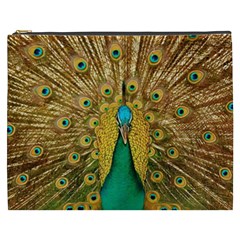Peacock Feather Bird Peafowl Cosmetic Bag (xxxl) by Cemarart