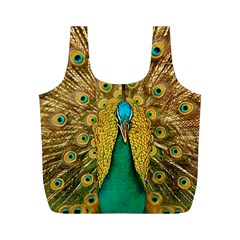 Peacock Feather Bird Peafowl Full Print Recycle Bag (m)