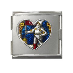 Knight Armor Mega Link Heart Italian Charm (18mm) by Cemarart