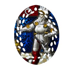 Knight Armor Oval Filigree Ornament (two Sides)