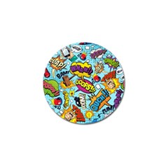 Comic Elements Colorful Seamless Pattern Golf Ball Marker by Bedest