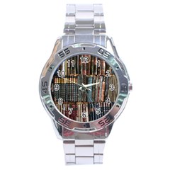 Artistic Psychedelic Hippie Peace Sign Trippy Stainless Steel Analogue Watch