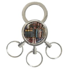 Abstract Colorful Texture 3-Ring Key Chain