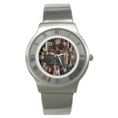 Abstract Colorful Texture Stainless Steel Watch