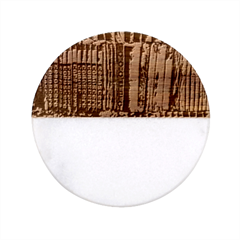 Psychedelic Digital Art Artwork Landscape Colorful Classic Marble Wood Coaster (Round) 