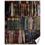 Assorted Title Of Books Piled In The Shelves Assorted Book Lot Inside The Wooden Shelf Canvas 16  x 20  15.75 x19.29  Canvas - 1