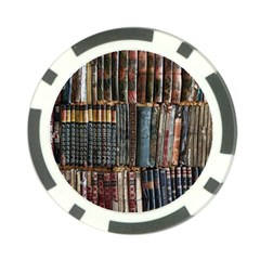 Assorted Title Of Books Piled In The Shelves Assorted Book Lot Inside The Wooden Shelf Poker Chip Card Guard (10 pack)
