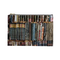 Assorted Title Of Books Piled In The Shelves Assorted Book Lot Inside The Wooden Shelf Cosmetic Bag (Large)