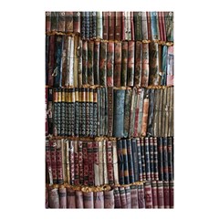 Assorted Title Of Books Piled In The Shelves Assorted Book Lot Inside The Wooden Shelf Shower Curtain 48  X 72  (small)  by Bedest