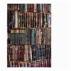 Assorted Title Of Books Piled In The Shelves Assorted Book Lot Inside The Wooden Shelf Small Garden Flag (Two Sides)