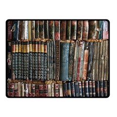 Assorted Title Of Books Piled In The Shelves Assorted Book Lot Inside The Wooden Shelf Two Sides Fleece Blanket (Small)