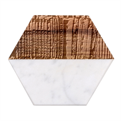 Abstract Colorful Texture Marble Wood Coaster (Hexagon) 