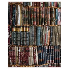 Assorted Title Of Books Piled In The Shelves Assorted Book Lot Inside The Wooden Shelf Drawstring Bag (small) by Bedest