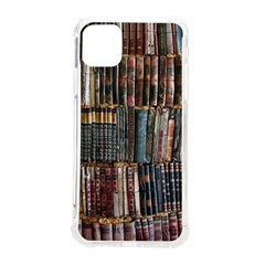 Assorted Title Of Books Piled In The Shelves Assorted Book Lot Inside The Wooden Shelf iPhone 11 Pro Max 6.5 Inch TPU UV Print Case