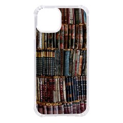 Assorted Title Of Books Piled In The Shelves Assorted Book Lot Inside The Wooden Shelf iPhone 14 TPU UV Print Case