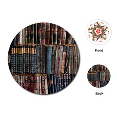 Pile Of Books Photo Of Assorted Book Lot Backyard Antique Store Playing Cards Single Design (Round)