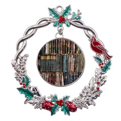 Pile Of Books Photo Of Assorted Book Lot Backyard Antique Store Metal X mas Wreath Holly leaf Ornament