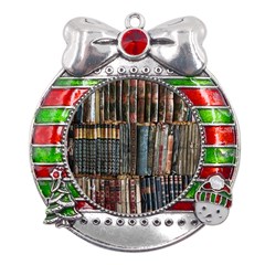 Pile Of Books Photo Of Assorted Book Lot Backyard Antique Store Metal X Mas Ribbon With Red Crystal Round Ornament