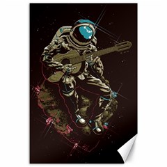 Astronaut Playing Guitar Parody Canvas 24  X 36  by Cemarart