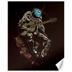 Astronaut Playing Guitar Parody Canvas 11  X 14 