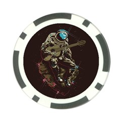 Astronaut Playing Guitar Parody Poker Chip Card Guard