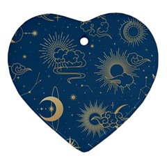 Asian Seamless Galaxy Pattern Heart Ornament (two Sides)