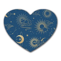 Asian Seamless Galaxy Pattern Heart Mousepad