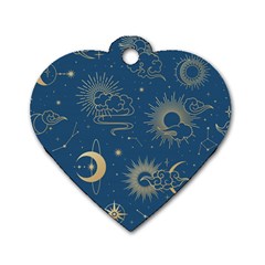 Asian Seamless Galaxy Pattern Dog Tag Heart (one Side)