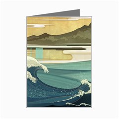 Sea Asia Waves Japanese Art The Great Wave Off Kanagawa Mini Greeting Card by Cemarart