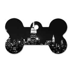 Photography Of Buildings New York City  Nyc Skyline Dog Tag Bone (one Side) by Cemarart