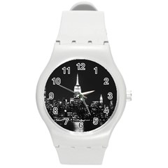 Photography Of Buildings New York City  Nyc Skyline Round Plastic Sport Watch (m)