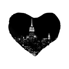 Photography Of Buildings New York City  Nyc Skyline Standard 16  Premium Heart Shape Cushions