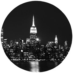 Photography Of Buildings New York City  Nyc Skyline Wooden Puzzle Round by Cemarart