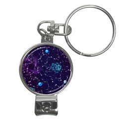 Realistic Night Sky With Constellations Nail Clippers Key Chain