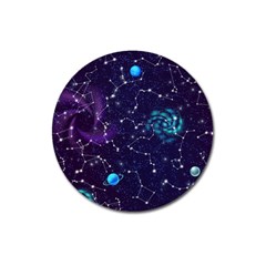 Realistic Night Sky With Constellations Magnet 3  (round)