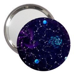 Realistic Night Sky With Constellations 3  Handbag Mirrors