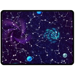 Realistic Night Sky With Constellations Two Sides Fleece Blanket (large)