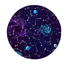 Realistic Night Sky With Constellations Mini Round Pill Box