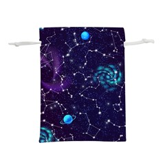 Realistic Night Sky With Constellations Lightweight Drawstring Pouch (L)