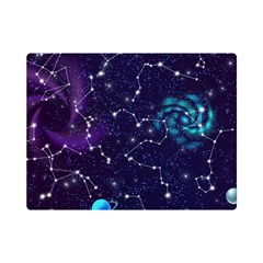 Realistic Night Sky With Constellations Premium Plush Fleece Blanket (Mini)